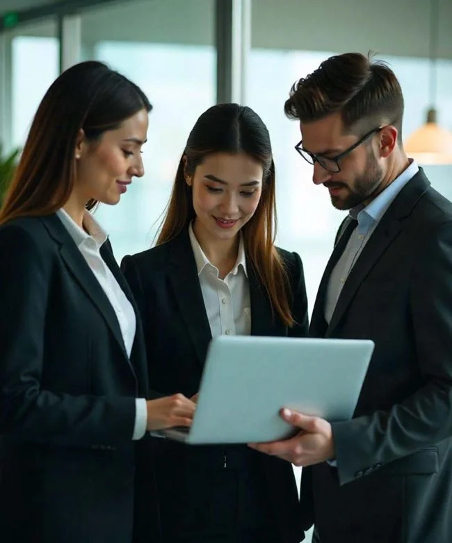 IT team reviewing a laptop problem